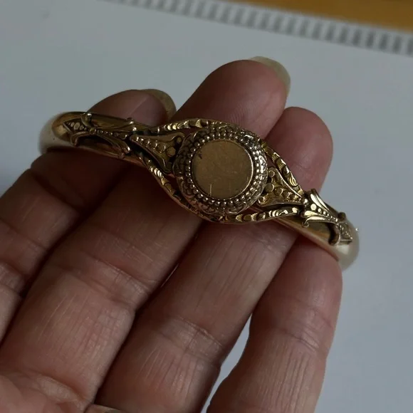 Unique Vintage Austin&Stones Gold filled- plated Hinged Bangle Bracelet 1907ss - Picture 12 of 14